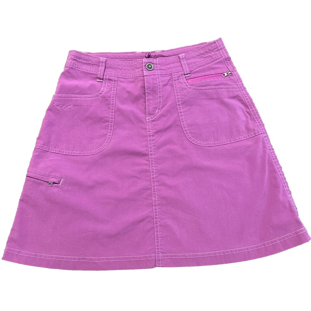 Kuhl USA Cotton Blend Hiking Travel Skirt Women's Size 2 Purple‎